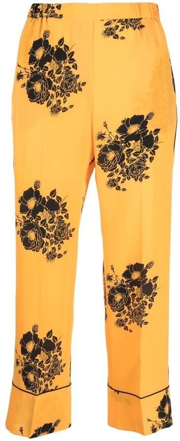 yellow silk pants