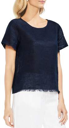 Vince Camuto Frayed Linen Top
