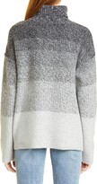 Thumbnail for your product : Nordstrom Signature Ombré Stripe Cashmere Turtleneck Sweater
