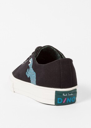 Paul Smith Women's Black Canvas 'Kinsey' Trainers With Dino Print