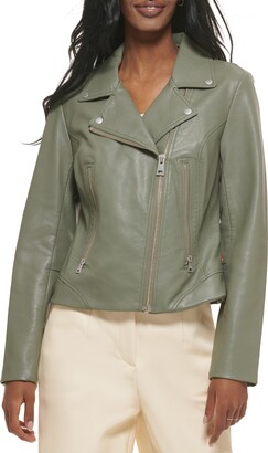 Women's Green Leather u0026 Faux Leather Jackets | ShopStyle