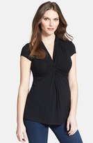 Thumbnail for your product : Olian Gathered V-Neck Maternity Top