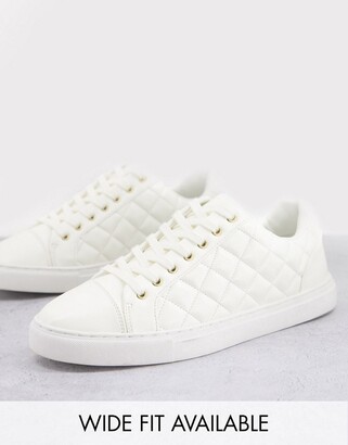 ASOS DESIGN sneakers with quilting in white