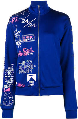 Filles a papa printed track jacket with popper sleeves