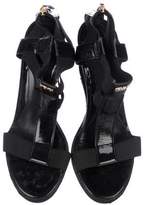 Thumbnail for your product : Fendi Patent Leather Cage Wedges