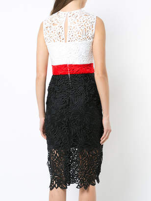 Milly embroidered colour block dress