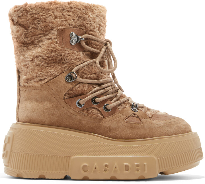 Casadei Nexus Skipass Faux Fur Woman Xxl Sole Camel And Caramel