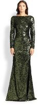 Thumbnail for your product : Badgley Mischka Sequin V-Back Gown
