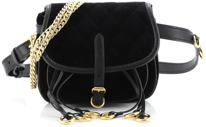 Prada Corsaire Belt Bag Quilted Velvet with Calfskin Small 85 - ShopStyle