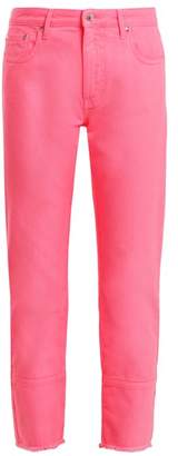MSGM High Rise Straight Leg Jeans - Womens - Pink
