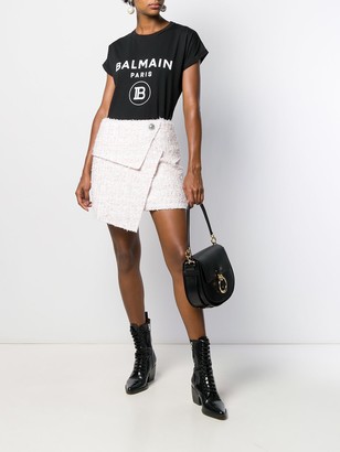 Balmain Asymmetric Bouclé Skirt
