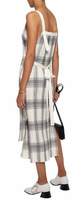 Thumbnail for your product : Helmut Lang Tie-back Layered Checked Plisse-crepe Midi Dress