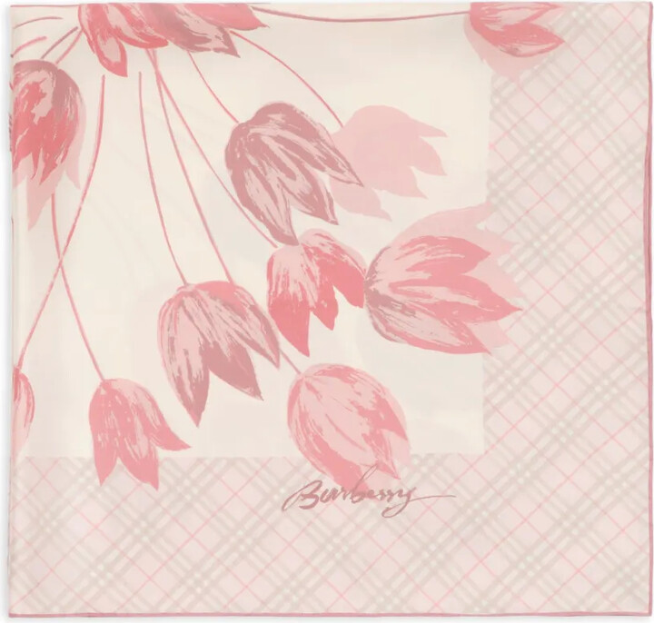 Burberry Tulips silk scarf