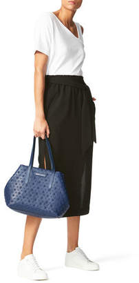Jimmy Choo SOFIA/M Navy Grainy Leather Tote Bag with Embossed Stars