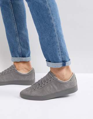 Fred Perry Spencer Brushed Cotton Sneakers In Gray