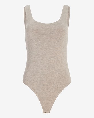 Express Fitted Scoop Neck Thong Bodysuit