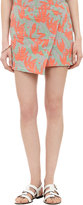 Thumbnail for your product : Kenzo Floral & Stripe Wrap-Around Mini Skirt