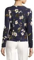 Thumbnail for your product : Escada Floral-Print Virgin Wool Cardigan