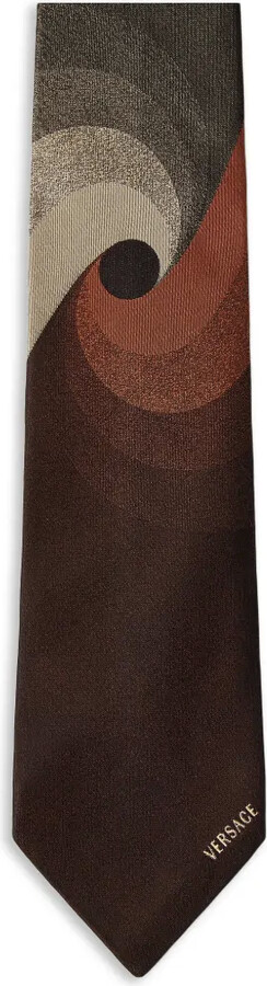 Versace Printed Jacquard Silk Tie