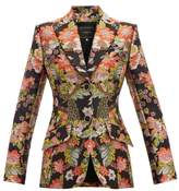 Thumbnail for your product : Andrew Gn Peak-lapel Floral-brocade Blazer - Womens - Black Multi