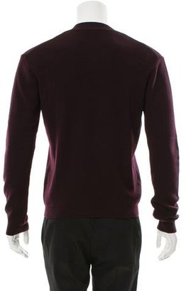 Jil Sander Rib Knit-Trimmed V-Neck Sweater