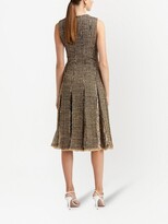 Thumbnail for your product : Oscar de la Renta Tweed Pleated Midi Dress