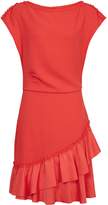 Thumbnail for your product : Reiss Cecilia - Frill-detail Asymmetric Hem Dress in Vermillion