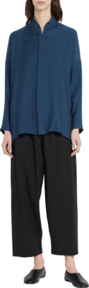 eskandar Wide A-Line Shirt with Mandarin Collar (Mid-Plus)