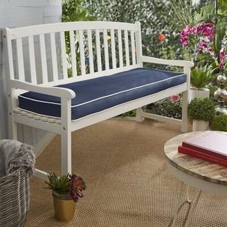 Beachcrest HomeTM Indoor/Outdoor Sunbrella Seat Cushion Beachcrest Home Fabric: Antique Beige, Size: 3" H x 60" W x 19" D