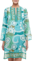 Thumbnail for your product : Flora Bella florabella Aston Sheer Beaded Print Coverup Tunic, Multicolor Jade