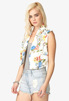 Thumbnail for your product : Forever 21 Floral Studded Denim Vest