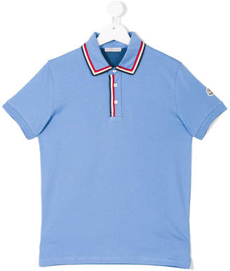 Moncler Kids Teen contrast-trim polo shirt