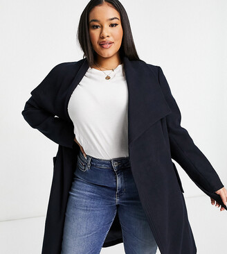 plus size navy coat