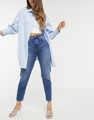 Only Veneda mom jeans in blue - ShopStyle