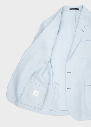 Paul Smith Men's Light Blue Linen Patch-Pocket Unconstructed Blazer