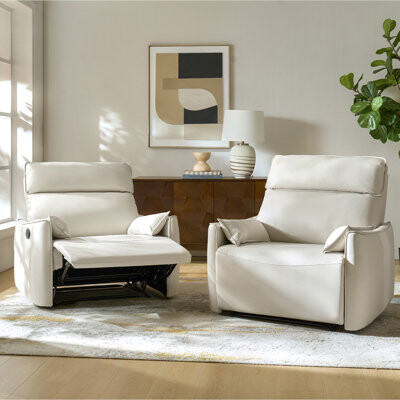 Ebern Designs Alanson Faux Leather Oversized Manual Recliner