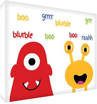 Keepsake Feel Good Art Block - Decorative Baby's, Design Monsters amistosos" Medio - 10.5 x 15 x 2 cm red