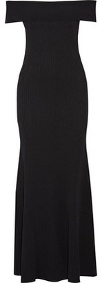 By Malene Birger Alliane Off-The-Shoulder Ribbed Stretch-Knit Maxi Dress