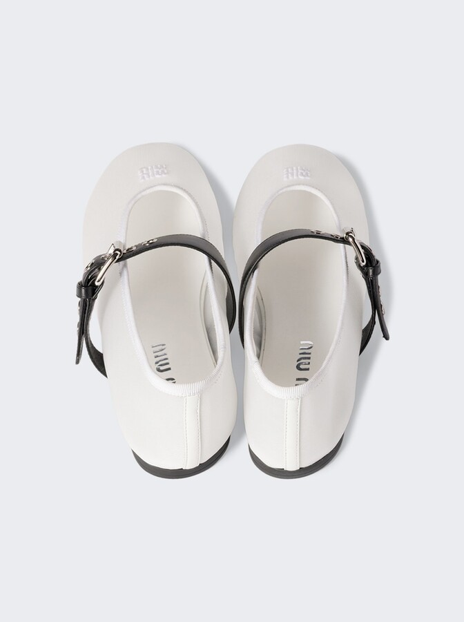 Miu Miu Mesh Ballerina Flats White