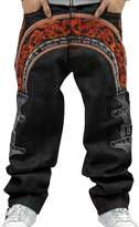 Thumbnail for your product : Huafeiwude Men's Hip-hop Embroidered Printed Baggy Denim Jeans 6 Designs