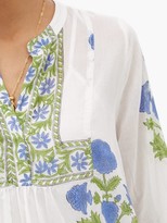 Thumbnail for your product : Juliet Dunn Tiered Floral-print Cotton Dress - Green White