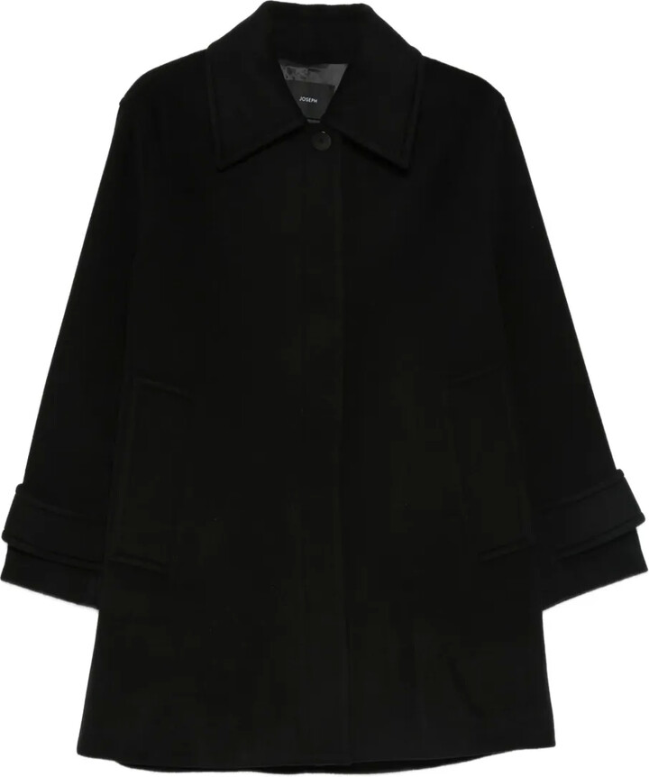 Joseph Celida Hooded Wool-blend Flannel Down Coat Navy