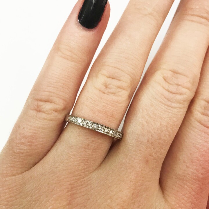 0.25 Ctw Natural Diamond | G-H, Si1-Si2 Wedding Ring/Stackable Bridal Band 2.5mm Solid 14K 18K Gold 14 Stone Filigree Anniversary