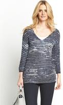 Thumbnail for your product : Savoir Tape V-neck Jumper