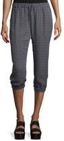 Thumbnail for your product : Haute Hippie Drawstring-Waist Cropped Jogger Pants, Black/Swan