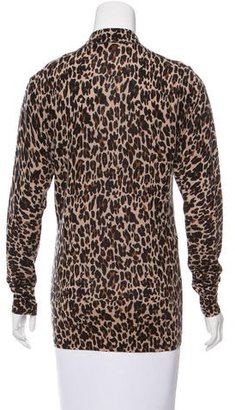 Tory Burch Leopard Print Wool Cardigan