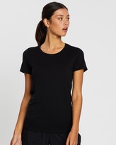 Thumbnail for your product : Icebreaker Women's Black Short Sleeve T-Shirts - Tech Lite Short Sleeve Low Crew T-Shirt - Size M at The Iconic