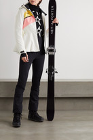 Thumbnail for your product : Perfect Moment Niseko Hooded Belted Striped Peplum Ski Jacket - White