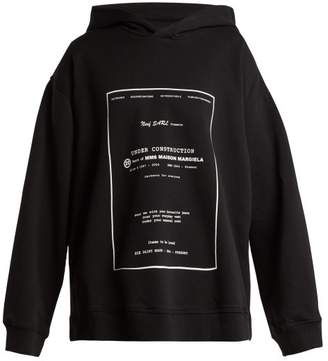 MM6 MAISON MARGIELA Oversized Printed Hooded Sweatshirt - Womens - Black