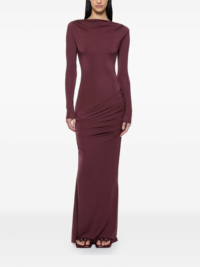 PARIS GEORGIA Draped Maxi Dress